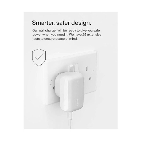 বেলকিন বুস্টচার্জ WCB009myWH 42W PD 3.0 PPS USB & USB-C চার্জার (UK)
