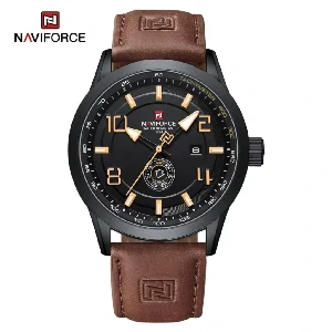 NAVIFORCE 9229 Youth রেট্রো ফ্যাশন পুরুষদের ঘড়ি  ডার্ক ব্রাউন