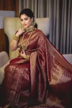Elegant Banarasi Katan Saree for Special Occasions, 4 Colours