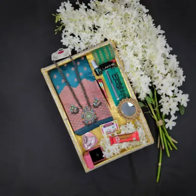 সিল্ক কাতান শাড়ি কম্বো প্যাক – ওশান গ্রিন