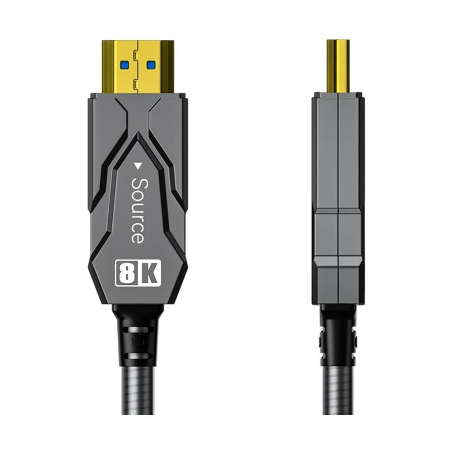 Dtech DT-HF8010KF HDMI 2.1 8K Optical Fiber Cable, 10 Meter, Grey