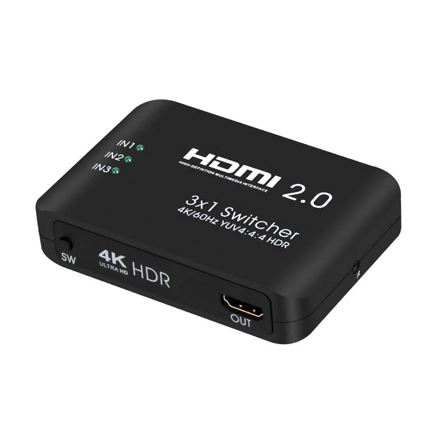 Onten OTN-7593B HDMI Switcher with Remote Control 4K Black