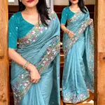 White Gold এমব্রয়ডারি পার্টি শাড়ি