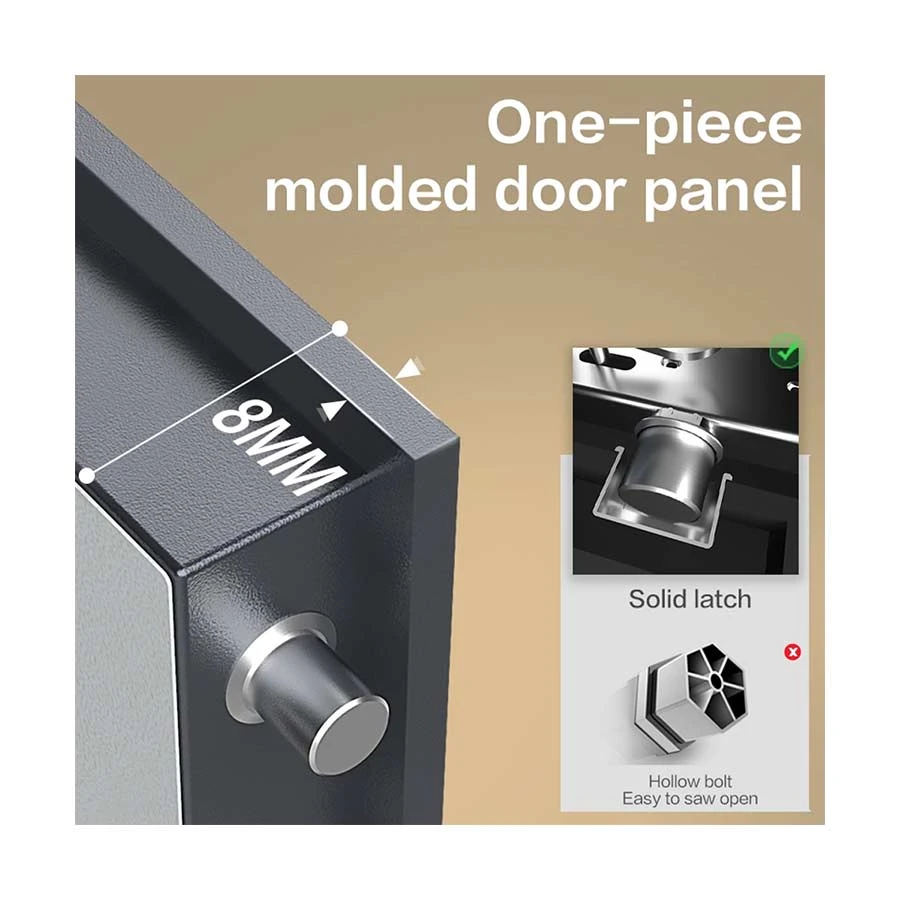 Deli ET623 Black Digital Safe Box Locker Vault (Key & Password)