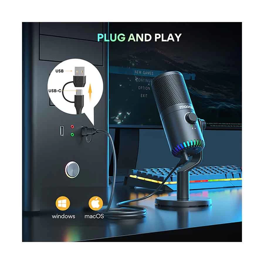 Maono DM30 RGB Programmable Gaming Wired Microphone