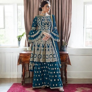 Premium Ready Made Georgette Embroidered Party Dress