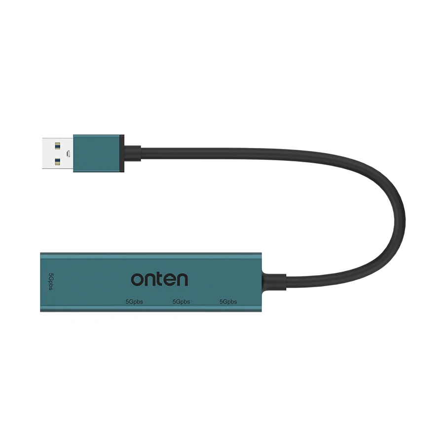 Onten OTN-5222 USB to 4-Port USB Hub 5Gbps Crystal Teal