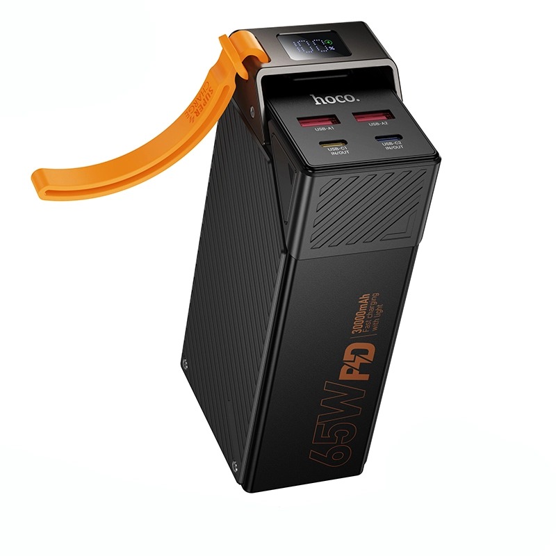 Hoco DB100 Harmony 30000mAh 65W Fast Charging Power Bank – PD & QC 3.0 Support, Dual Type-C & Dual USB-A Ports, Smart Digital LED Display & Laptop Charging Compatible