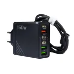 160W সুপার ফাস্ট মাল্টি-পোর্ট GaN চার্জার, 6-in-1 পাওয়ার ডেলিভারি ও Type-C ক্যাবল