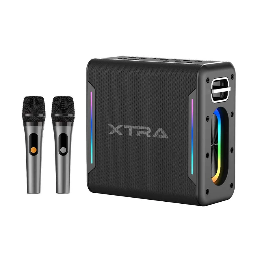 Xtra V100 Pro 60W RGB Karaoke Speaker with 2 Wireless Microphones