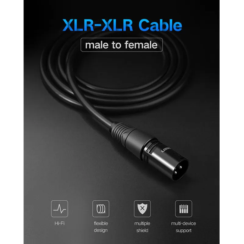 UGREEN AV130 (20714) Cannon XLR মেল টু ফিমেল এক্সটেনশন ক্যাবল – 10M