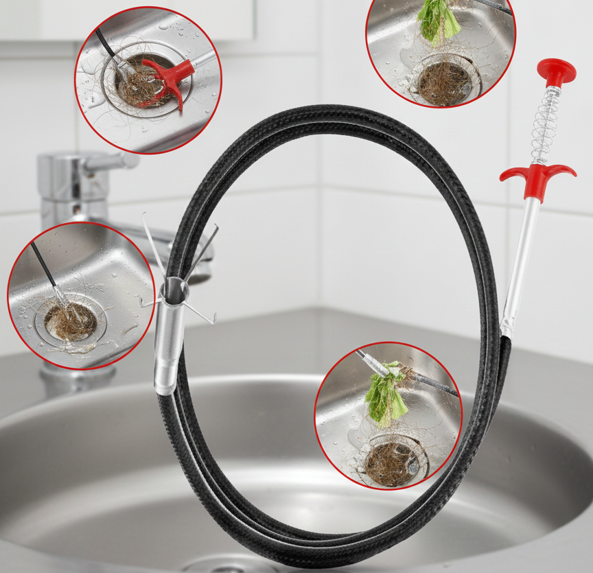 Flexi-Grab Pro বেসিন ক্লিনার – ড্রেন পরিষ্কারের টুল