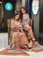 Dubai Silk ডিজিটাল প্রিন্ট থ্রি পিস, বাটার সিল্ক সালোয়ার