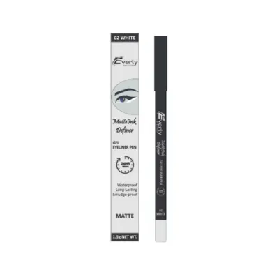 Everly Matte Ink Definer ওয়াটারপ্রুফ জেল আইলাইনার পেন - 02 White