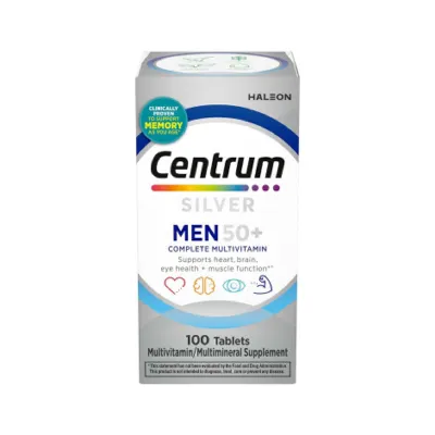 Centrum Silver Men 50 Plus মাল্টিভিটামিন মাল্টিমিনারেল সাপ্লিমেন্ট 100 ট্যাবলেট