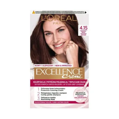 L'Oreal Excellence ক্রিম ট্রিপল কেয়ার হেয়ার কালার 4.15 ফ্রস্টেড ব্রাউন