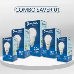 Rezzel LED বাল্ব 5 পিস কম্বো প্যাক (20W, 18W, 18W, 15W, 7W)