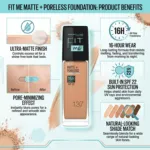 Maybelline Fit Me Matte Poreless ফাউন্ডেশন, শেড 137