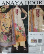 ANAYA HOOR কারচুপি কাজের ডিজিটাল প্রিন্টেড থ্রি পিস