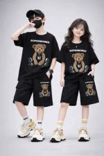 Kids' Drop Shoulder Printed T-Shirt and Pant Set, 2 to 5 Years