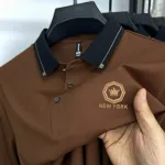 Men's Sticker Badge Polo Shirt, Pique Cotton, 6 Colours