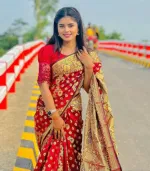 মেয়েদের সিল্ক কাতান শাড়ি, ফুল বডি জরির সুতার কাজ, 6 রং