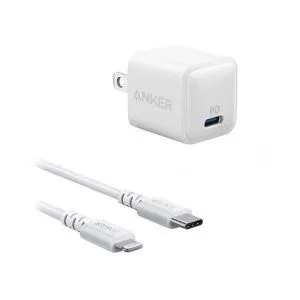 Anker 18W USB Type-C ট্রাভেল ফাস্ট চার্জার - USB-C থেকে লাইটনিং PD কেবলসহ