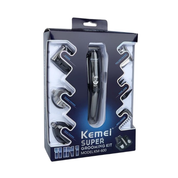 Kemei KM-600 প্রফেশনাল হেয়ার ট্রিমার ৬ ইন ১ হেয়ার ক্লিপার শেভার সেট, ইলেকট্রিক শেভার, দাড়ি ট্রিমার, হেয়ার কাটিং মেশিন