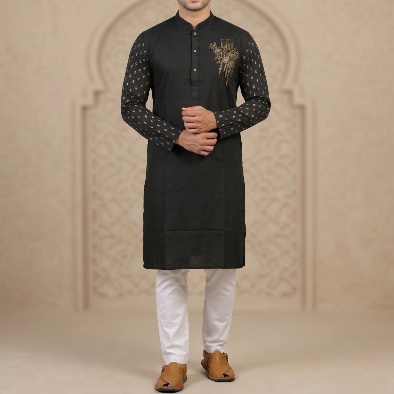 Mohasagor কটন পাঞ্জাবি, হ্যান্ডকাফ কাফ ও শো বাটন