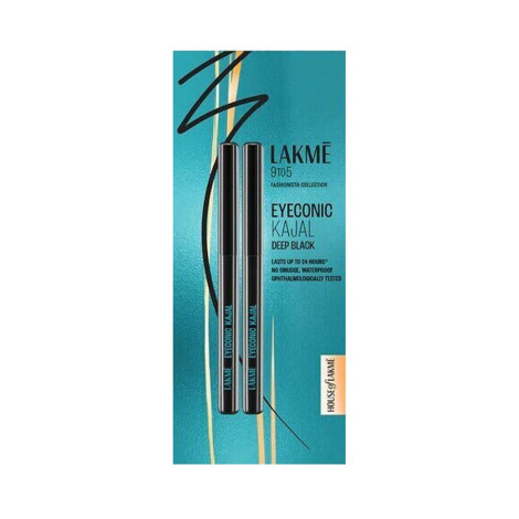 Lakme 9to5 Eyeconic Kajal Twin Pack - Deep Black (India)