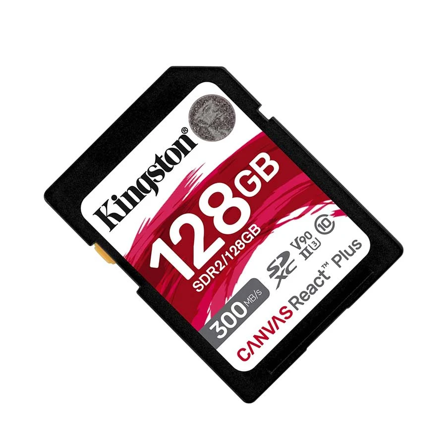 Kingston Canvas React Plus 128GB SDXC UHS-II U3 V90 Memory Card