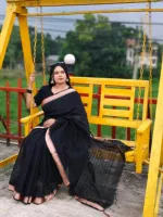 হালকা সুতি নকশী পাড় শাড়ি, ব্লাউজ পিসসহ, 6 রং