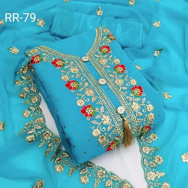 এমব্রয়ডারি জর্জেট এলিগেন্স থ্রি পিস সেট