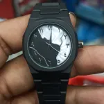 মেয়েদের অ্যারাবিক ডায়াল মার্বেল ফিনিশ ঘড়ি (বাটারফ্লাই লক)