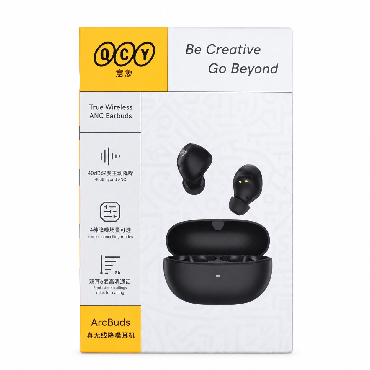QCY ArcBuds HT07 হাইব্রিড ANC ওয়্যারলেস ইয়ারফোন – 40dB নয়েজ ক্যানসেলেশন, 6 মাইক, 10mm ড্রাইভার