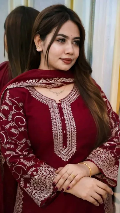 মেয়েদের সিকুইন এমব্রয়ডারি সফট জর্জেট থ্রি-পিস, বডি 36 থেকে 44