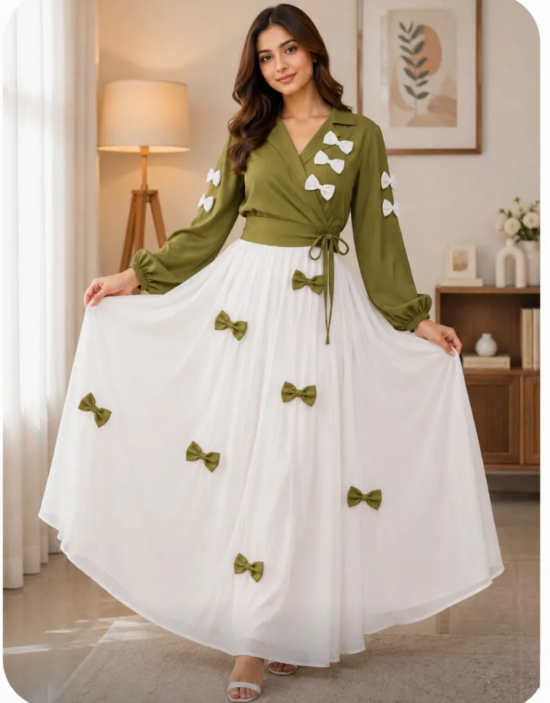 Jafran Fabric Tops and Skirt Set with 100 Inch Flare Skirt