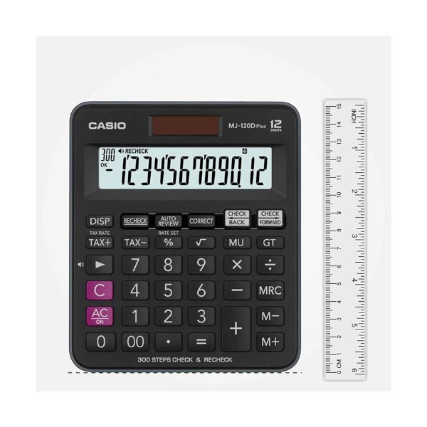 CASIO MJ-120D Plus-BK 12 Digit Check & Recheck Mini Desk Type Desktop Calculator