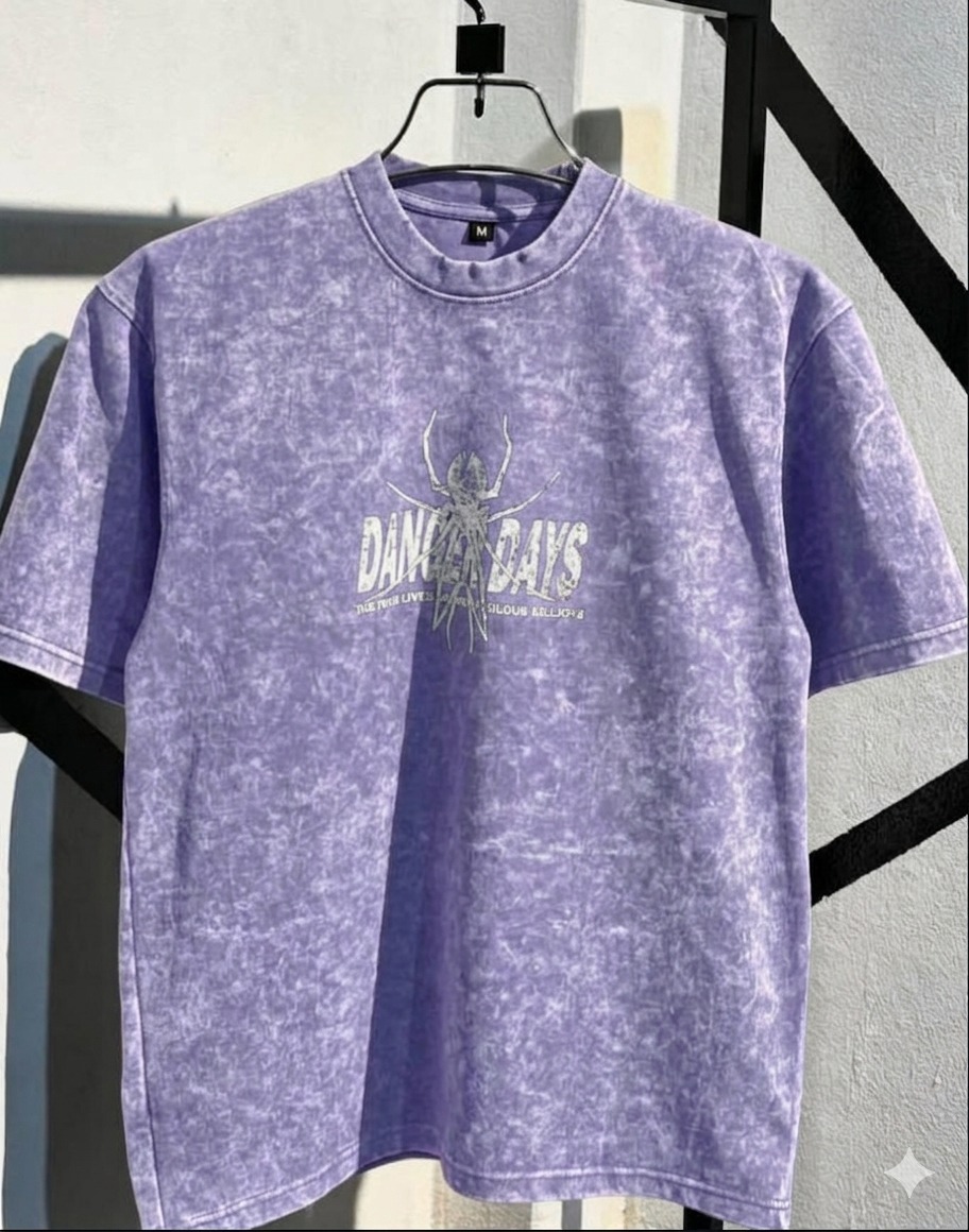 Men's Acid Wash Oversized Drop Shoulder T-Shirt, 250 GSM Pure Cotton