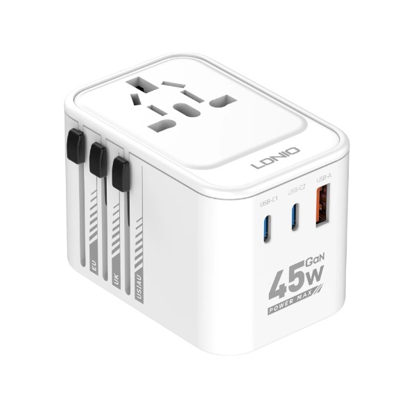 Ldnio Z8 45W ইউনিভার্সাল ট্রাভেল অ্যাডাপ্টার