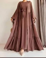 Pori Koti Borka with Separate Inner and Koti, Cherry Fabric