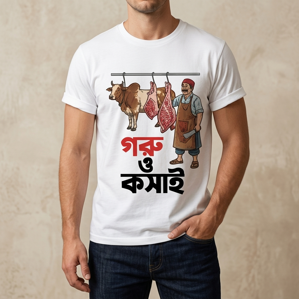 ঈদ স্পেশাল টি-শার্ট – Goru O Koshai প্রিন্ট