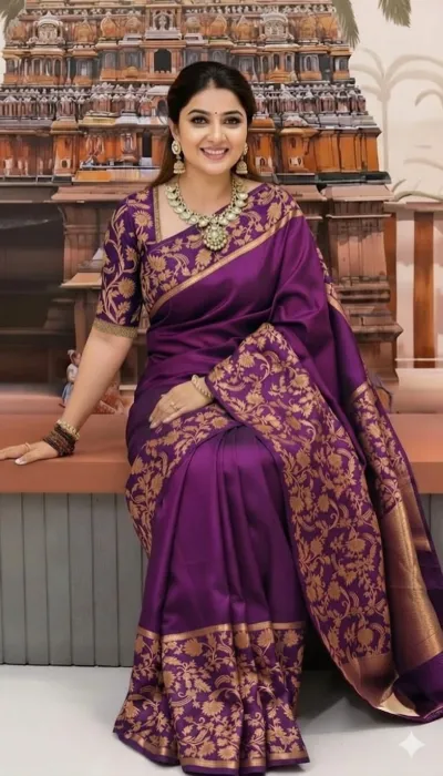 রূপকথা কাতান সিল্ক শাড়ি, বুটিক ডিজাইন ও ব্লাউজ পিসসহ