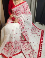 Women's Half Silk Saree with Embroidery Work, 12 Haath