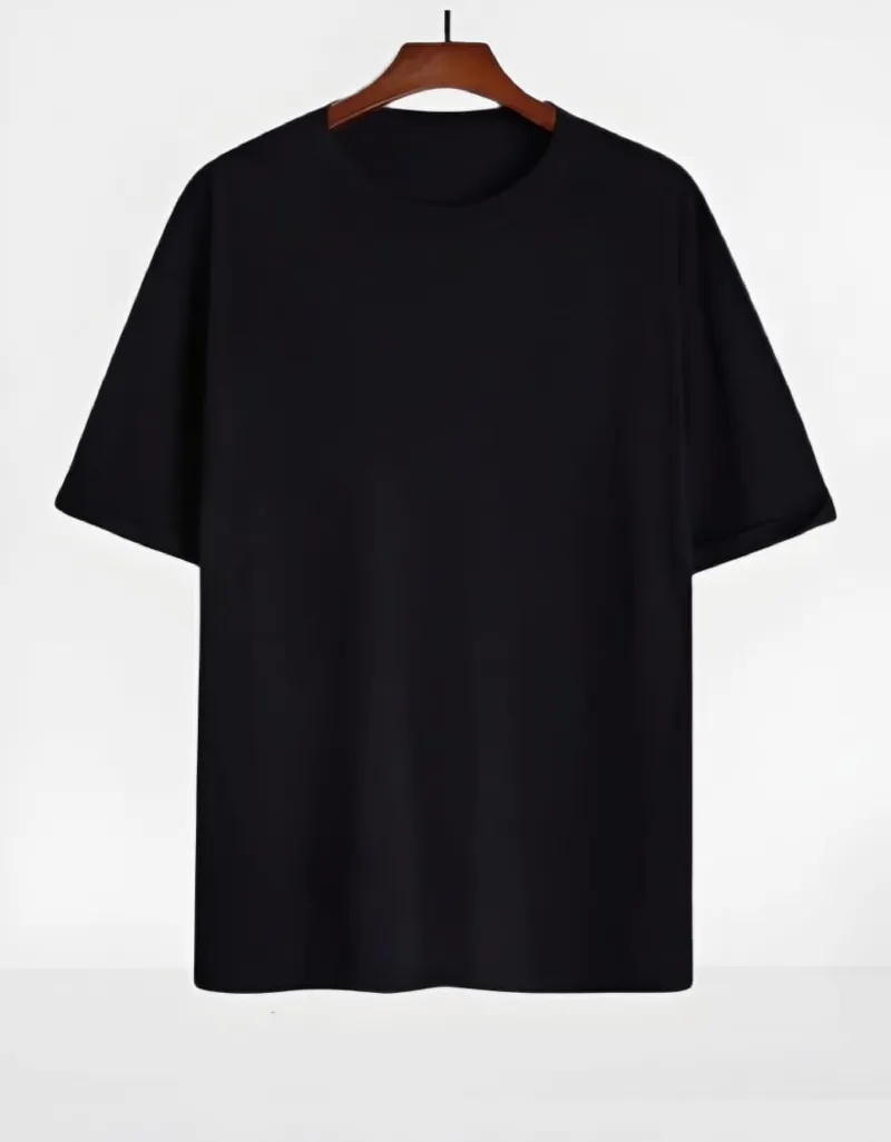 Men's Soft Cotton Drop Shoulder T-Shirt, Solid Colours