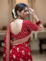 Women's Dhupian Saree with Afsan and Block Print Work