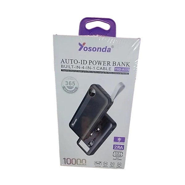 পাওয়ার ব্যাঙ্ক YOSAN অরিজিনাল  10000 mAh 2.4A 4in1 1To 7 A175