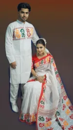 Dhupian and Half Silk Saree with Panjabi Couple Set, 6 Colours