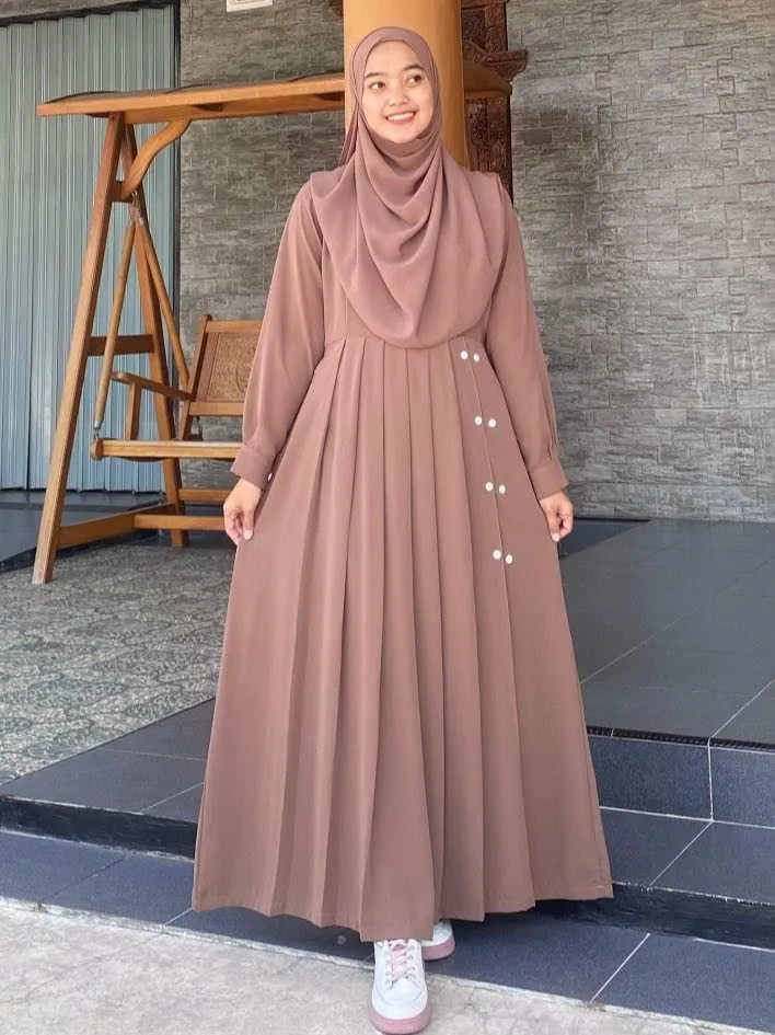 Aneya Kuchi Borka Set with Hijab, Cherry Fabric, 6 Colours