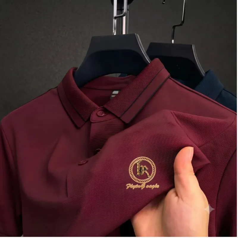 Men's Pique Polo Shirt with Sticker Logo, Sizes M to XXL